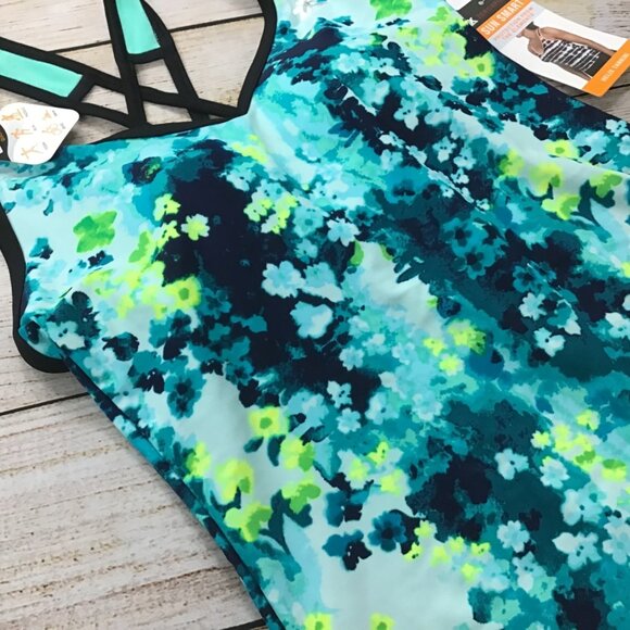NWT ZeroXposur Women's Floral Print Sun Smart UPF 30+ 2 Piece Swim Suit Size XS - Picture 7 of 12